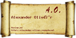 Alexander Olivér névjegykártya